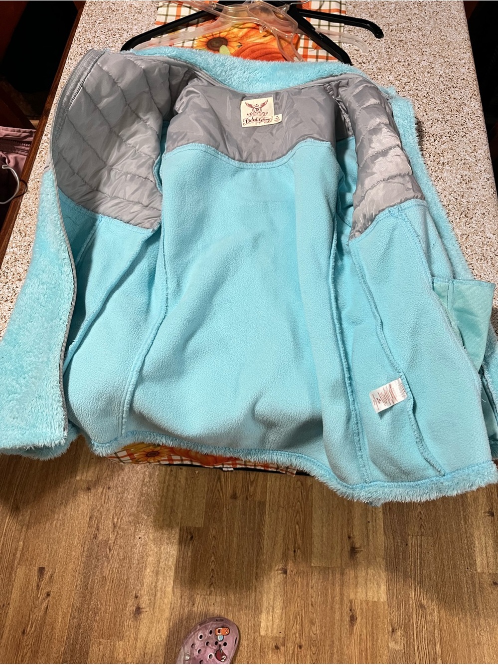 Kids Light Blue Fleece Jacket - Cozy Layering Coat